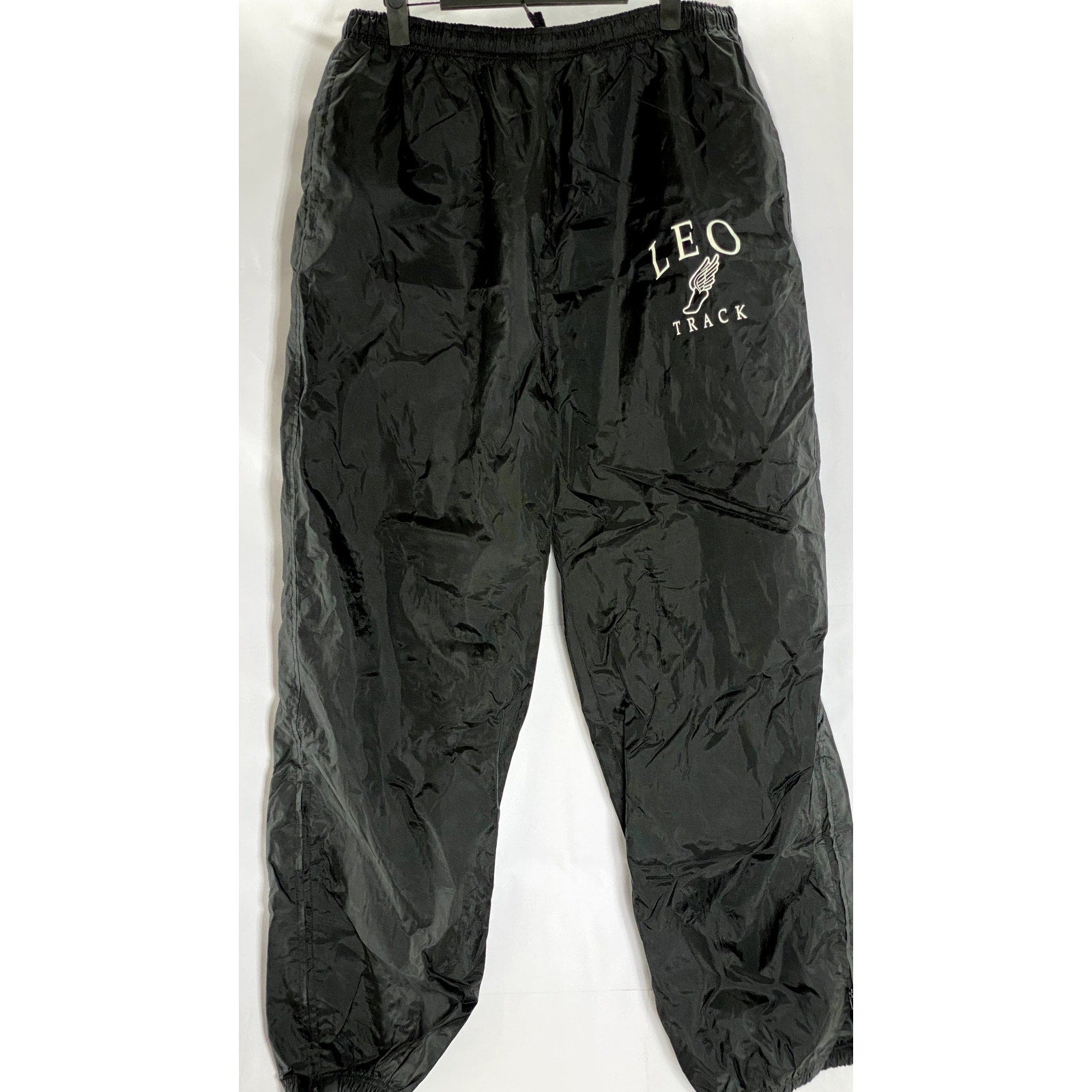 HOLLOWAY Men's Black Zipper Hem Lined Elastic Waist Windbreaker Pants SZ L