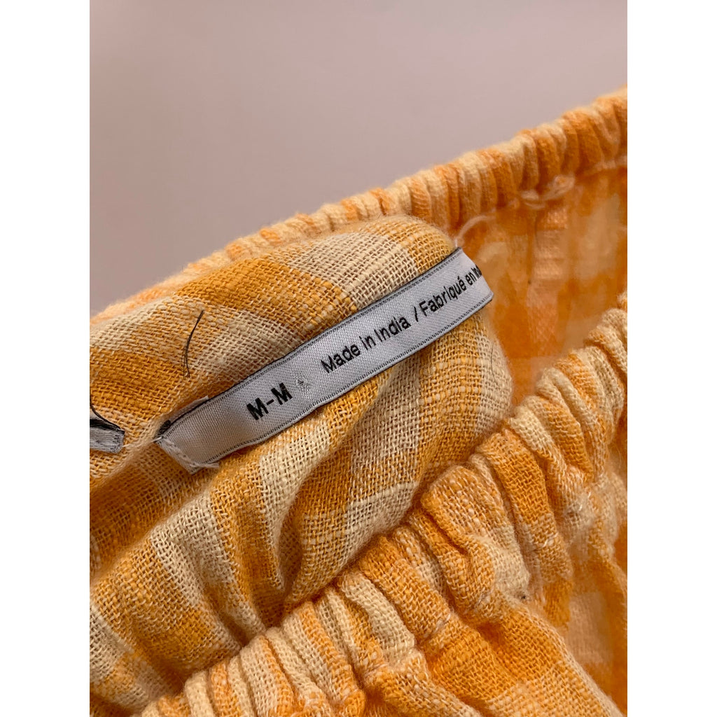 URBAN OUTFITTERS Women’s Yellow Checkered Pixie Milkmaid Mini Dress SZ M