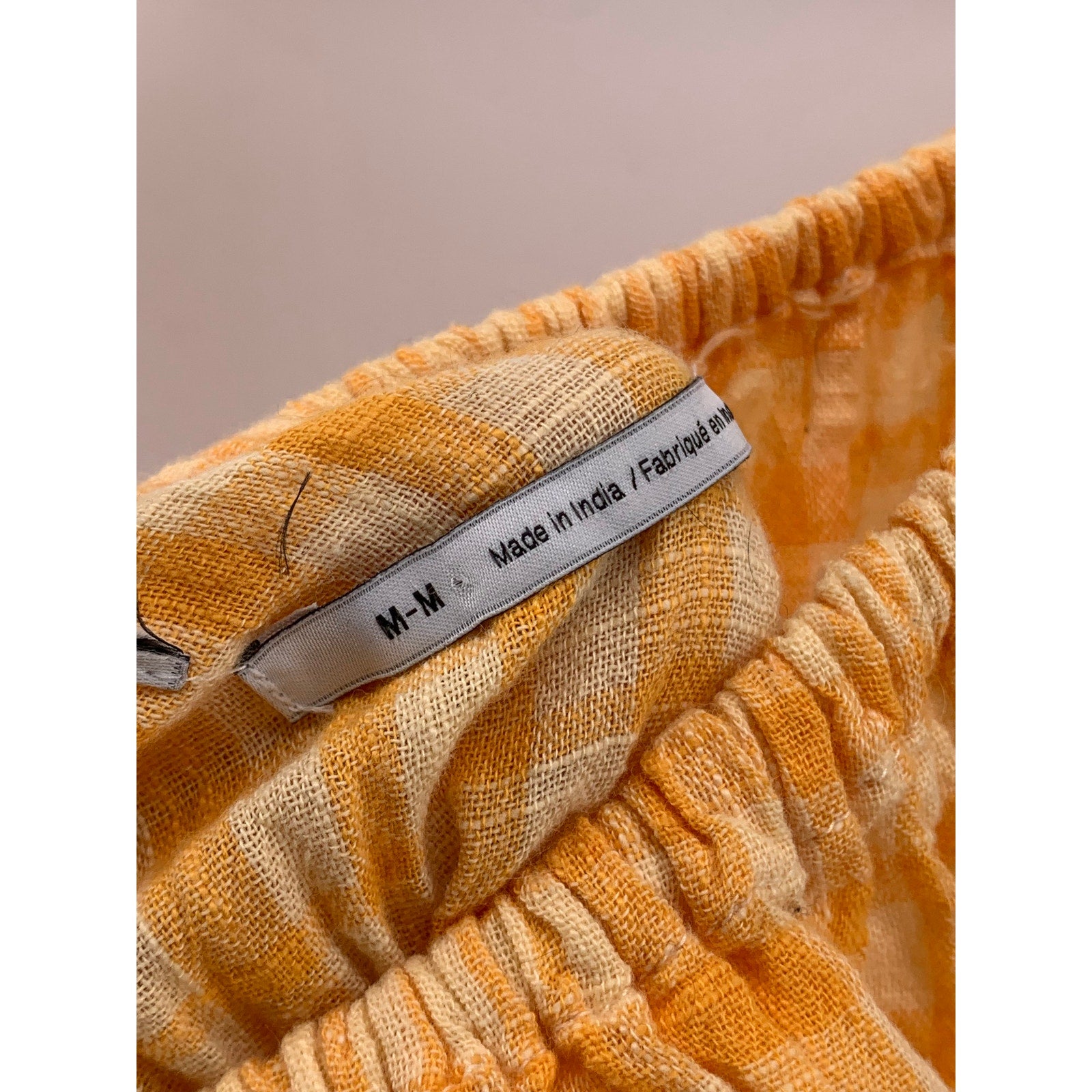 URBAN OUTFITTERS Women’s Yellow Checkered Pixie Milkmaid Mini Dress SZ M