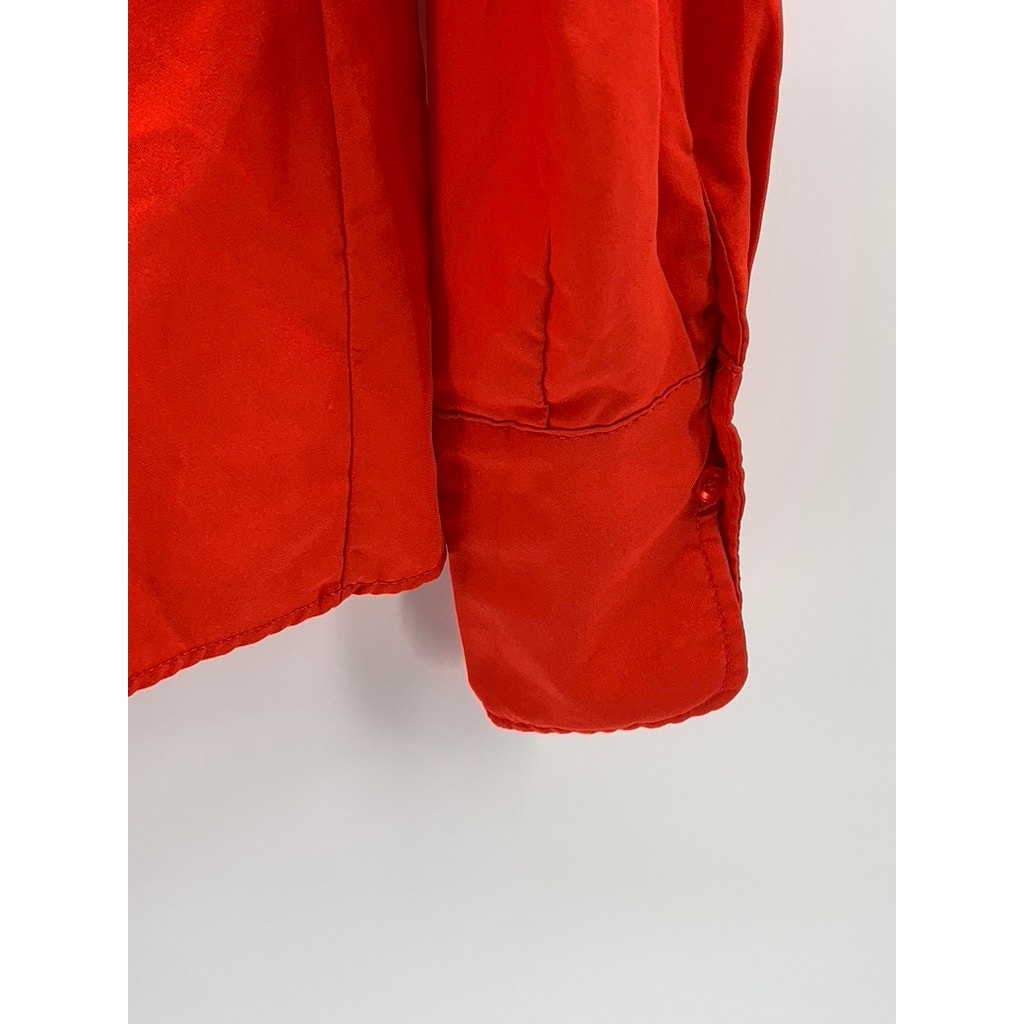 DIRECTIONS Women's Red Button-Up Long Sleeve Regular Fit Top SZ M