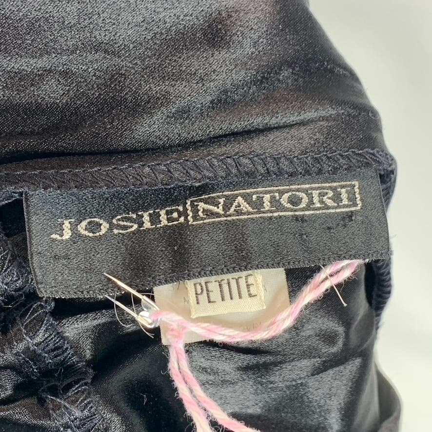 JOSIE NATORI Women's Petite Black Wide Leg Classic Vintage Lounge Pants SZ M