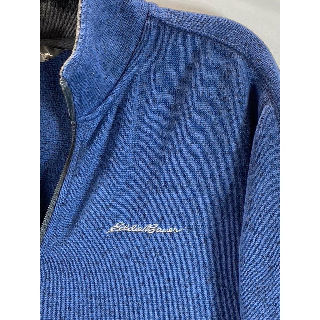 EDDIE BAUER Men's Dark Blue Radiator Fleece Quarter Zip Pullover Sweater SZ M