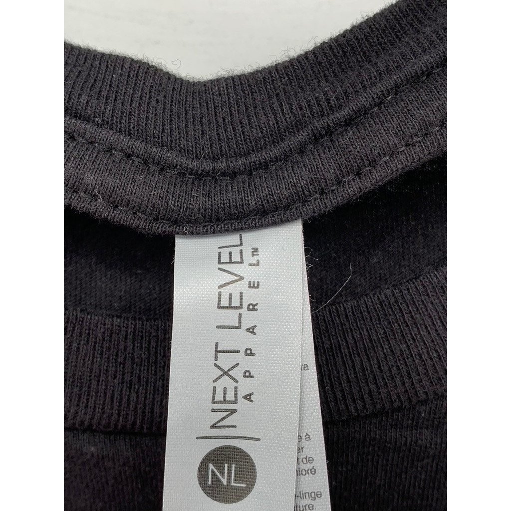 NEXT LEVEL APPAREL Men’s Black Graphic Crewneck Short Sleeve Casual T-Shirt SZ L