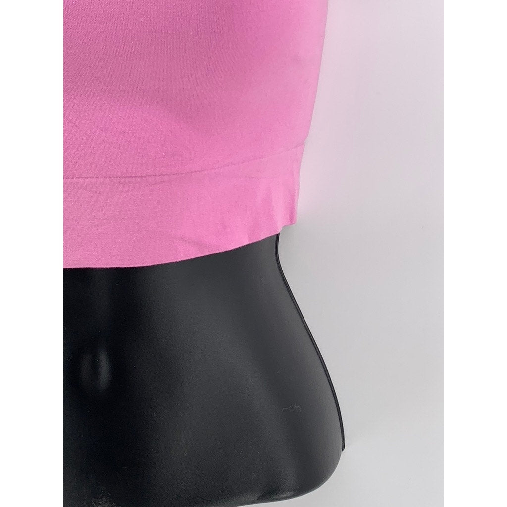 AUDEN Women's Light Pink Scoop-Neck Halter Crop Top SZ S