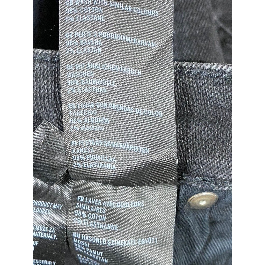 MTWTFSS WEEKDAY Women's Way Black Skinny-Fit Raw-Hem Denim Jeans SZ 28X30