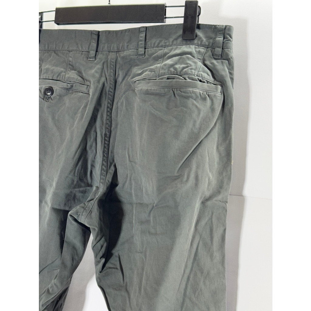 THEORY Men's Gray Solid Straight-Leg Chino Pants SZ 29
