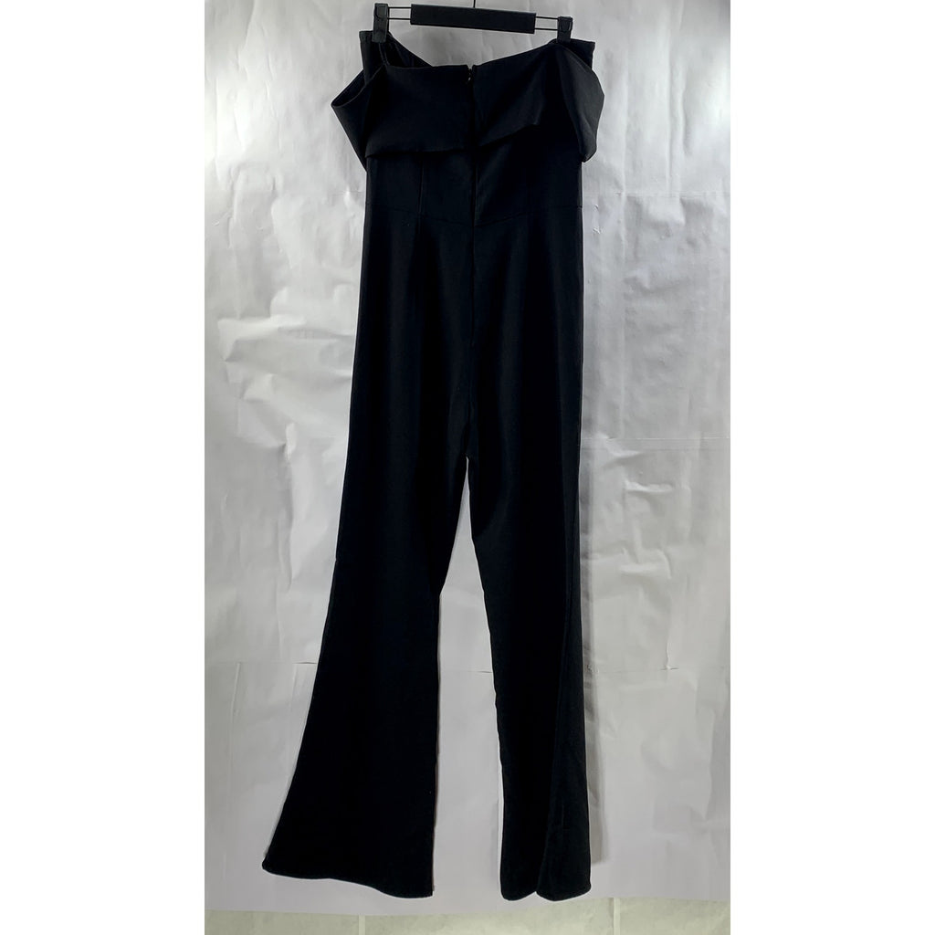 BY THE WAY Women's Black Aubrey Off-The-Shoulder Flare-Leg Jumpsuit SZ S