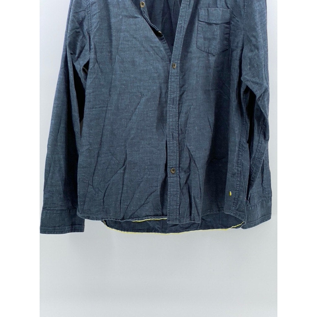 DESCENDANT OF THIEVES By Dres Ladro Men's Blue Regular-Fit Button-Up Shirt SZ L