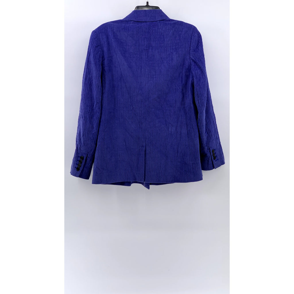 UNBRANDED Women's Purple Corduroy Double Breasted Peak Lapel Blazer SZ L