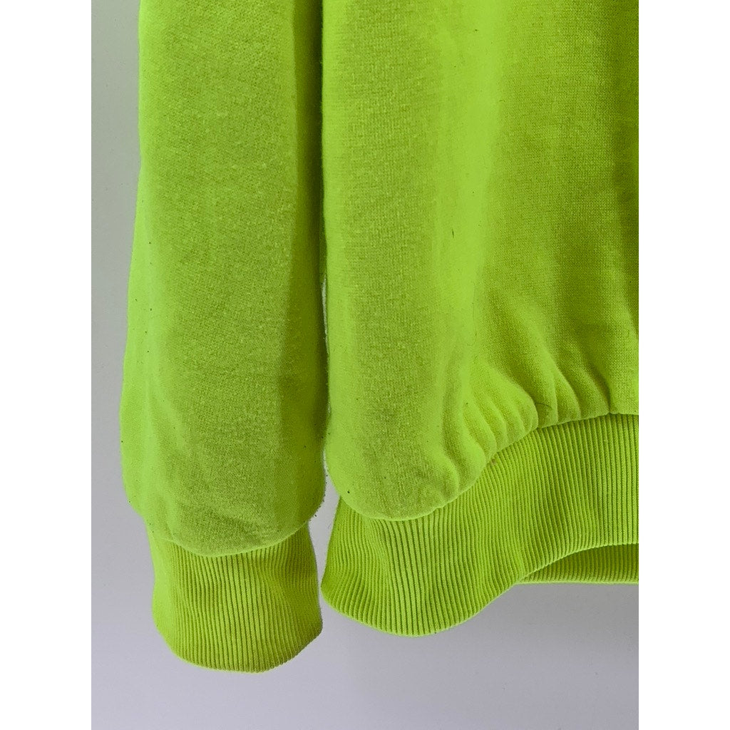 JACKSON HOLE Men's Neon Green Sherpa Fleece Zip-Up Hooded Sweater SZ XL