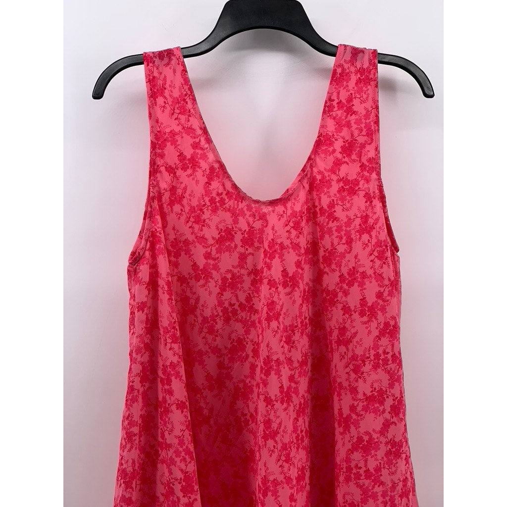 UNBRANDED Women's Pink Floral Lace V-Neck Sleeveless Lightweight Dress SZ OS