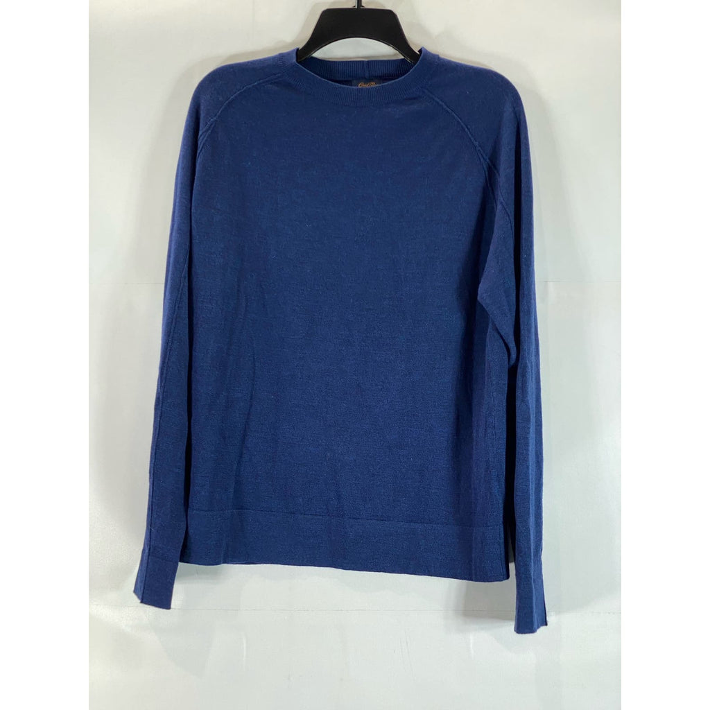 GODMAN BRAND Men's Dark Blue Crewneck Extra-Fine Merino Pullover Sweater SZ M