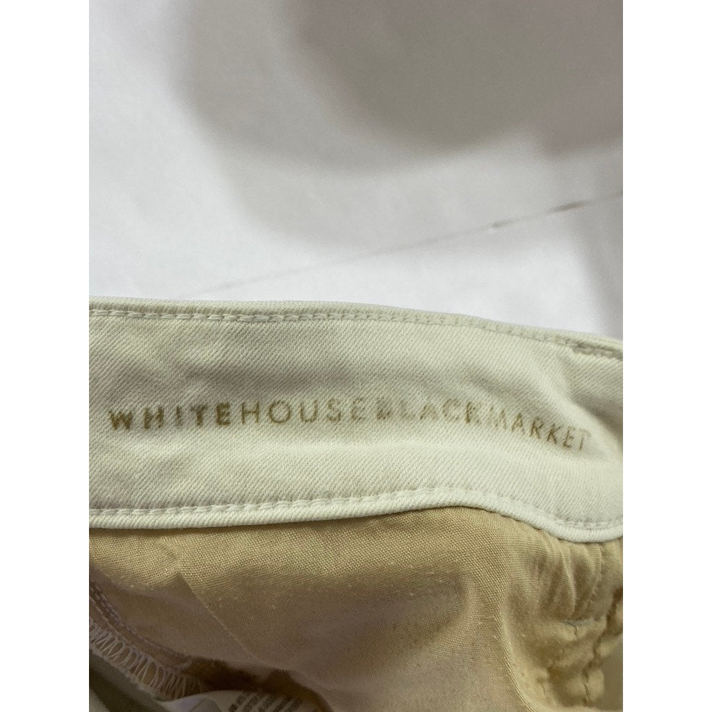 WHITE HOUSE BLACK MARKET Women's White High-Rise The Skinny Cropped Jean SZ 8