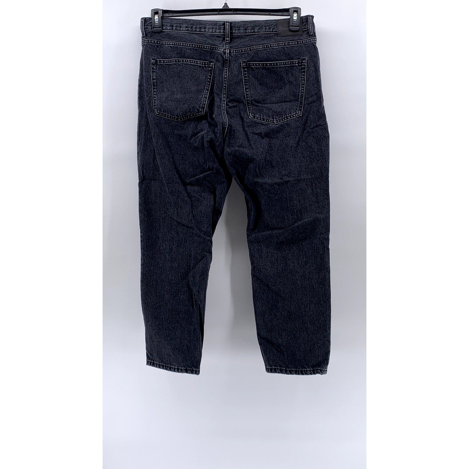 EVERLANE Women's Black Denim The Curvy 90's Cheeky Straight Ankle Jean SZ 33