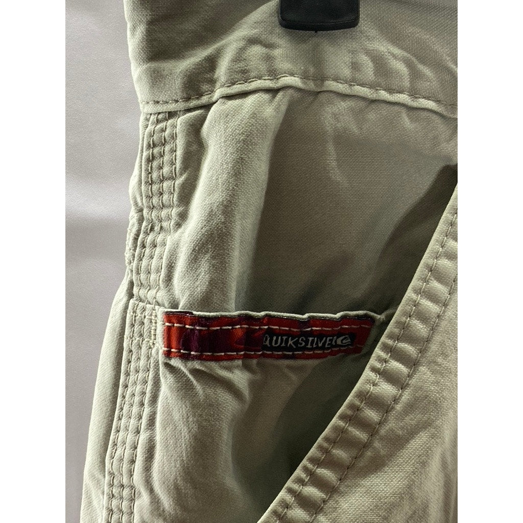 QUIKSILVER Men's Vintage Gray Barney Seawashed Canvas Straight-Leg Pant SZ 28