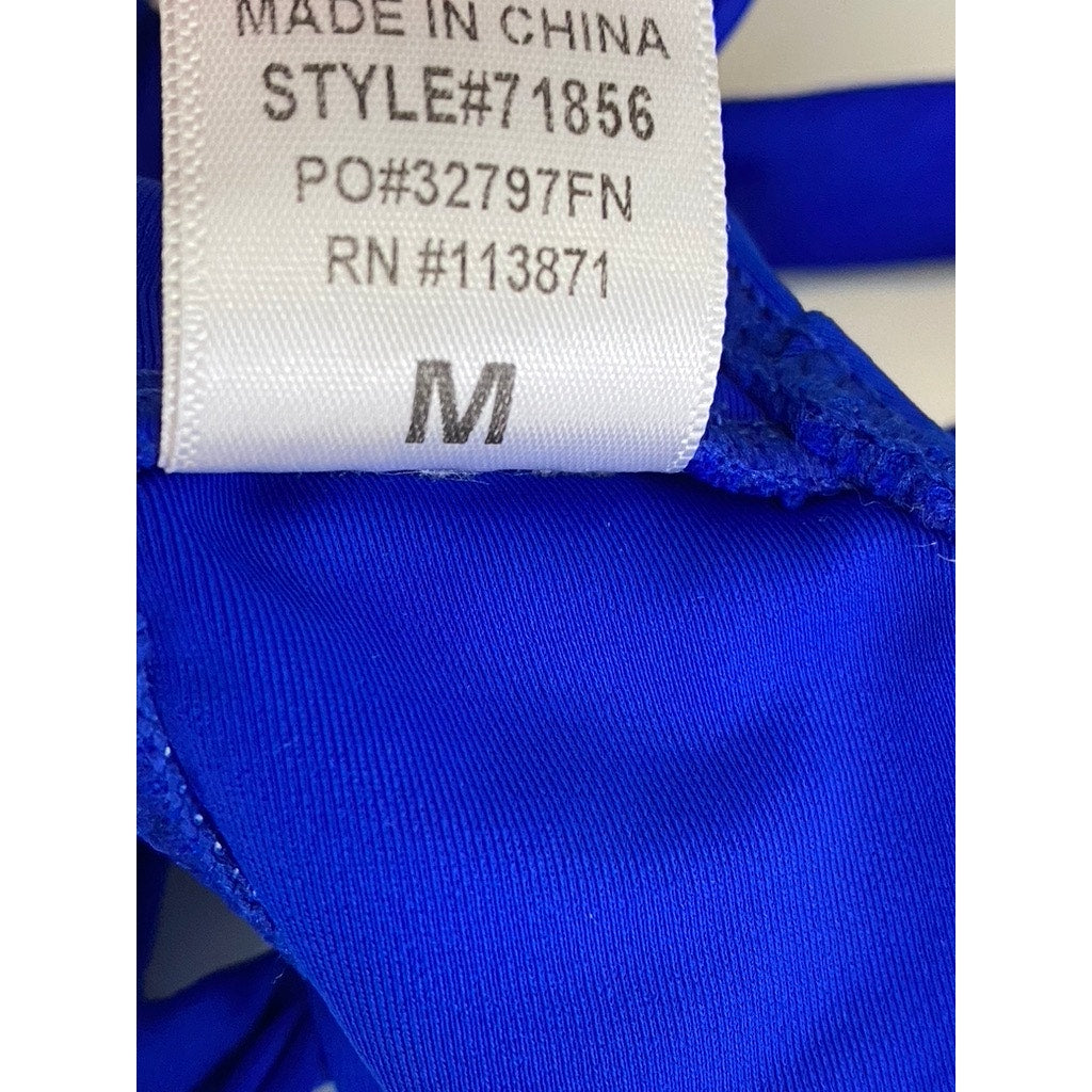 FASHION NOVA Women's Royal Blue Scoop-Neck Strappy Back Bikini Top SZ M