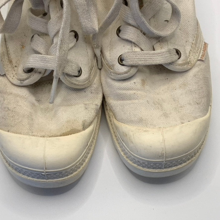PALLADIUM Women's White Pampa Hi Lug-Sole Lace-Up Boot SZ 7