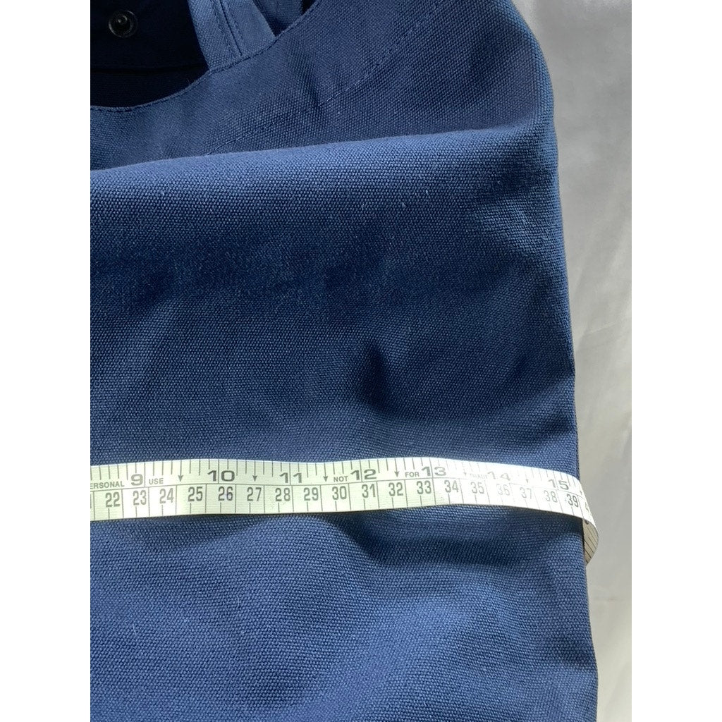 MONACLE Unisex Navy Blue Logo Snap-Button Canvas Shoulder/Handbag