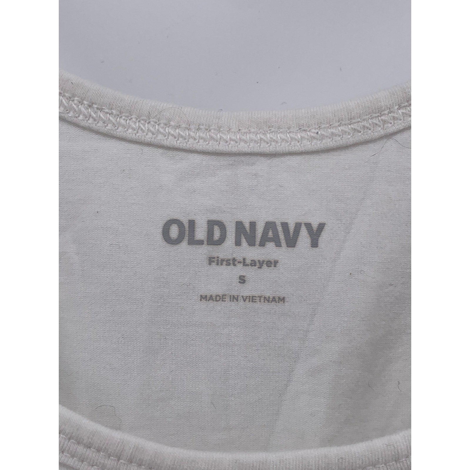 OLD NAVY Women's White Solid Scoop-Neck First Layer Casual Tank Top SZ S