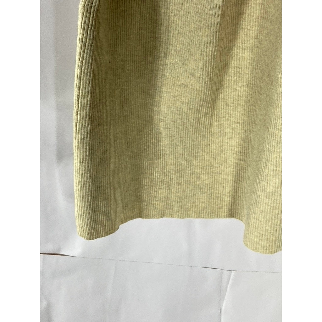 WILFRED FREE Women's Beige Cut-Out Crewneck Rib Knit Mini Tank Dress SZ XS