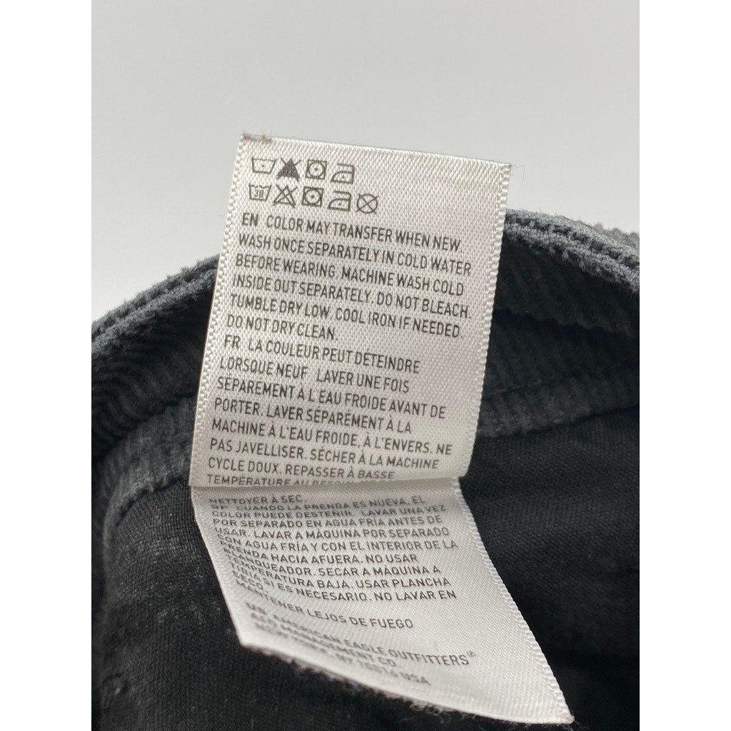 AMERICAN EAGLE Women's Black Corduroy Super Stretch X-Short Pants SZ 6