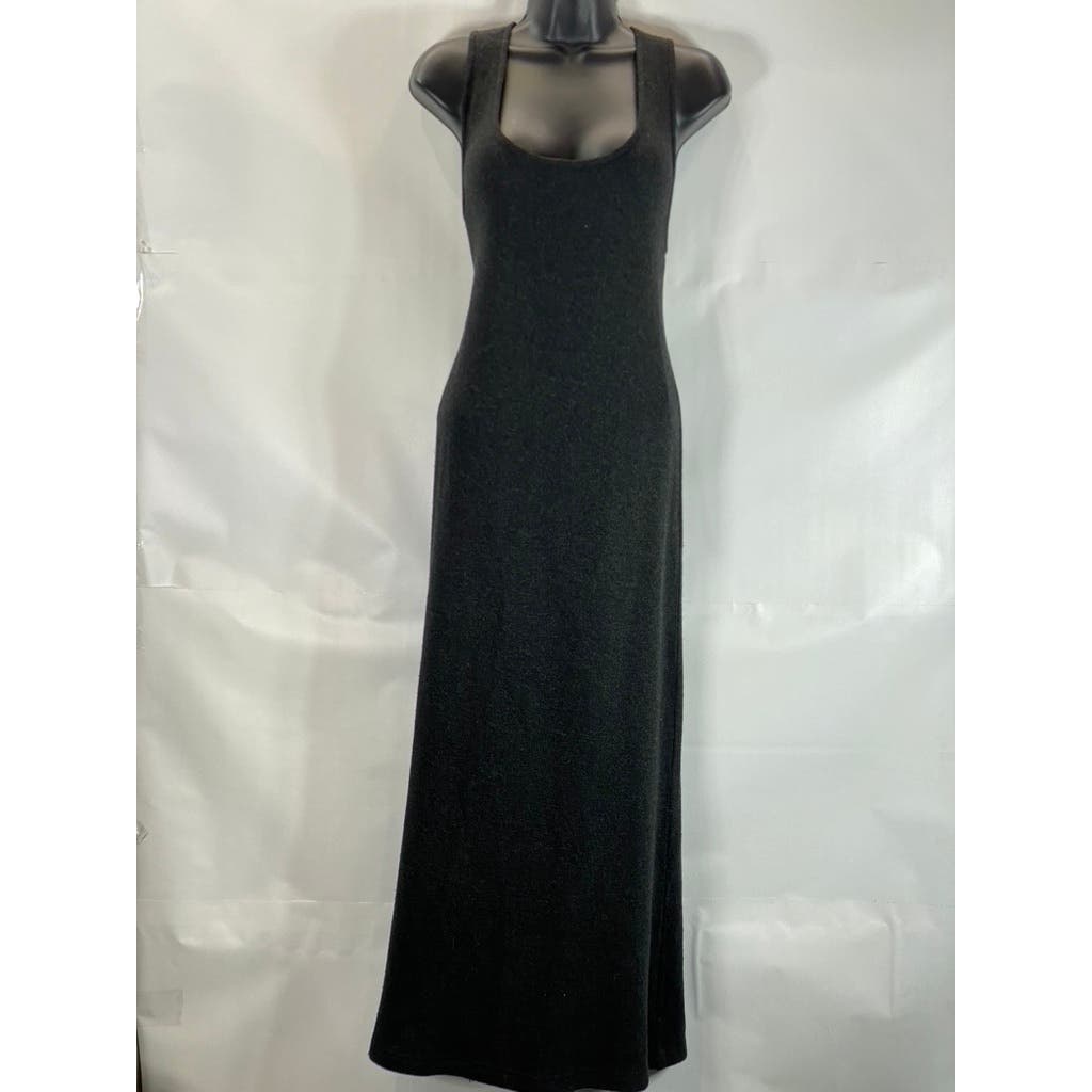 SARA CAMPBELL Women's Charcoal Ribbed Midi Wool Blend Tank Dress SZ S