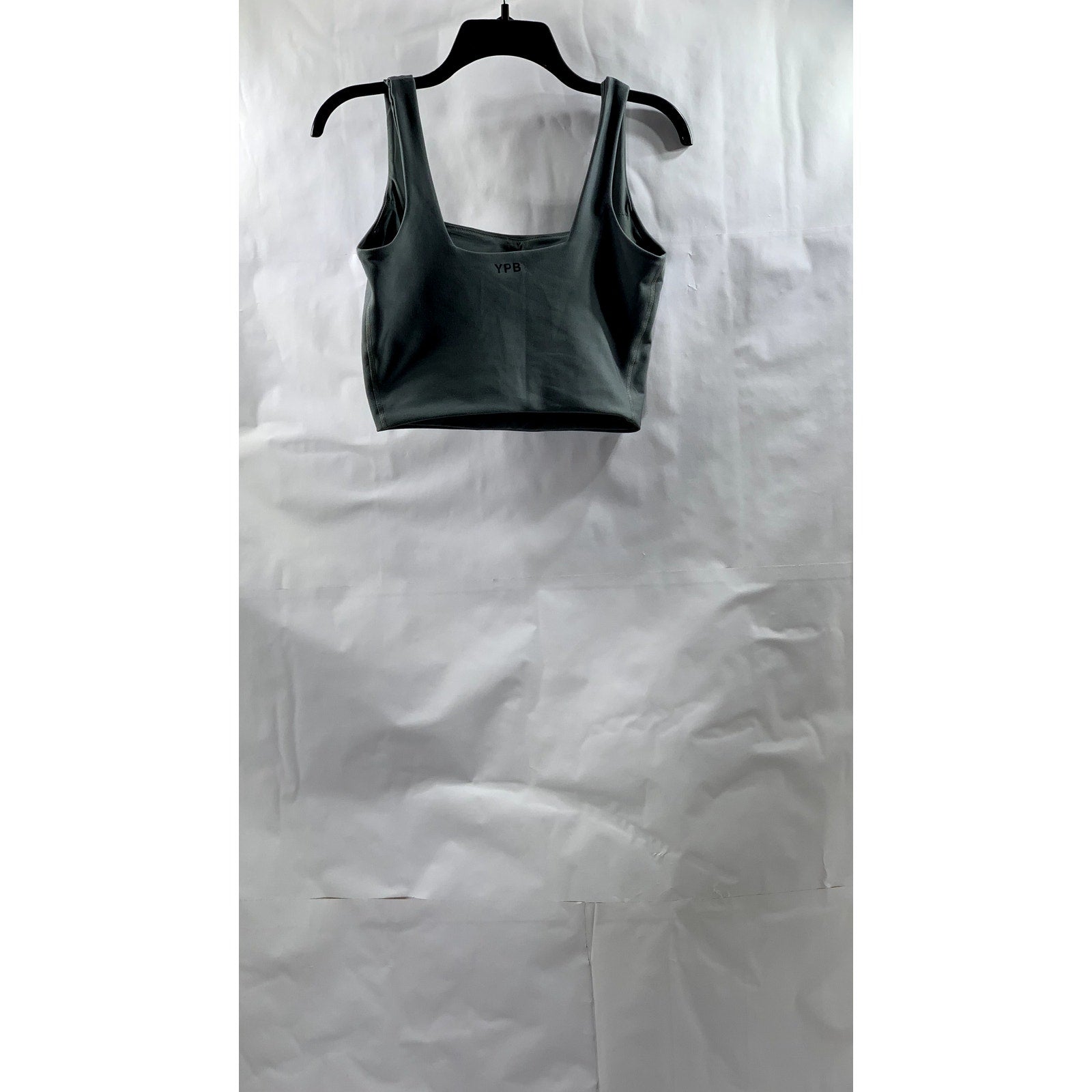YPB Your Personal Best Women's Dark Gray Straight Neck Pullover Sports Bra SZ M