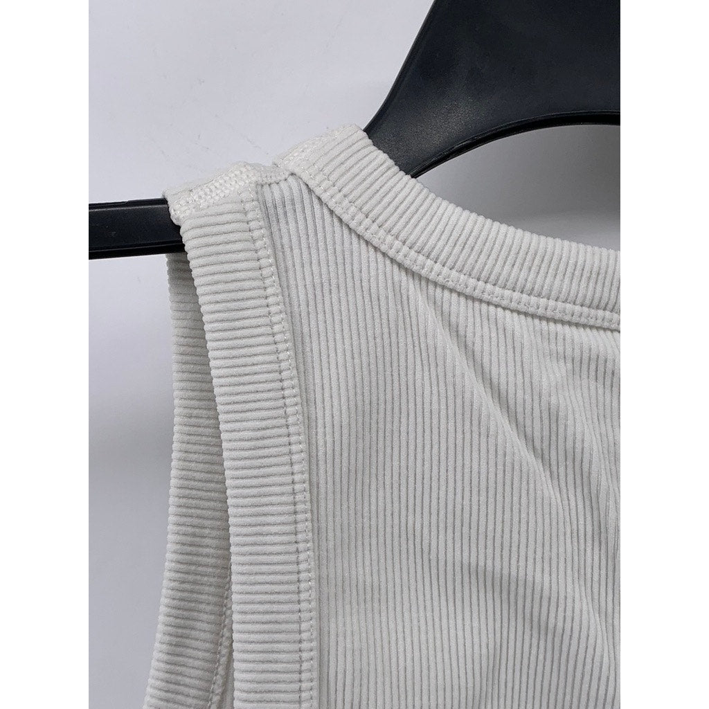 H&M MOVE Women's White Ribbed Tank Top SZ M