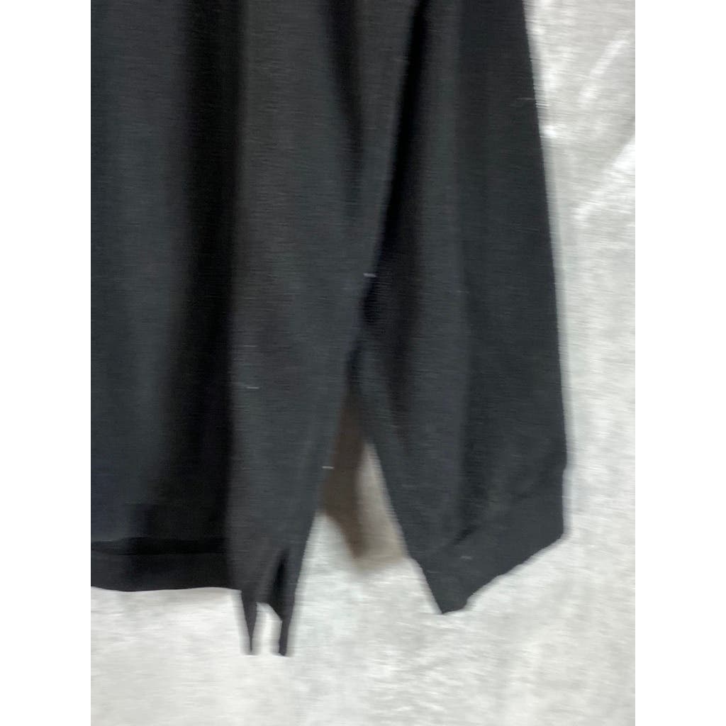 L.L. BEAN Men's Black Fleece Regular-Fit Henley Pullover Sweater SZ L