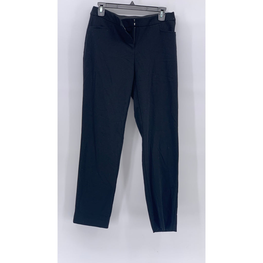 ALFANI Women's Black Solid Mid-Rise Straight-Leg Short Dress Pant SZ 4S