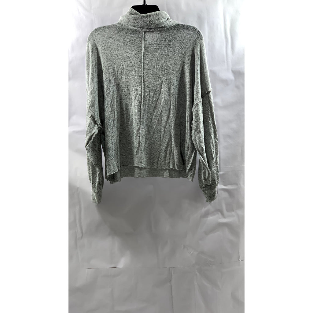 SUNDAY STEVENS Women's Light Gray Turtleneck Dropped Shoulder Sweater SZ M