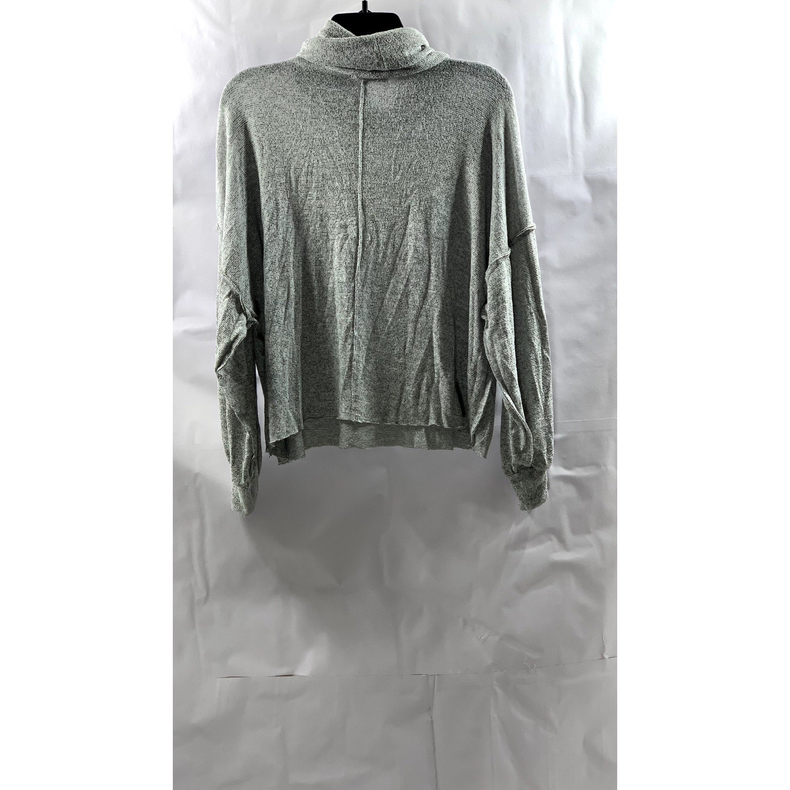 SUNDAY STEVENS Women's Light Gray Turtleneck Dropped Shoulder Sweater SZ M