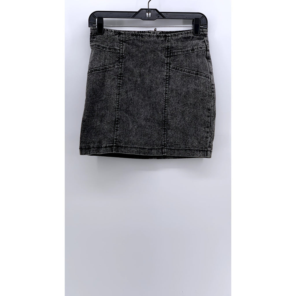 NOLLIE Women's Black Acid Wash Denim y2k Punk Goth Skater Mini Skirt SZ M
