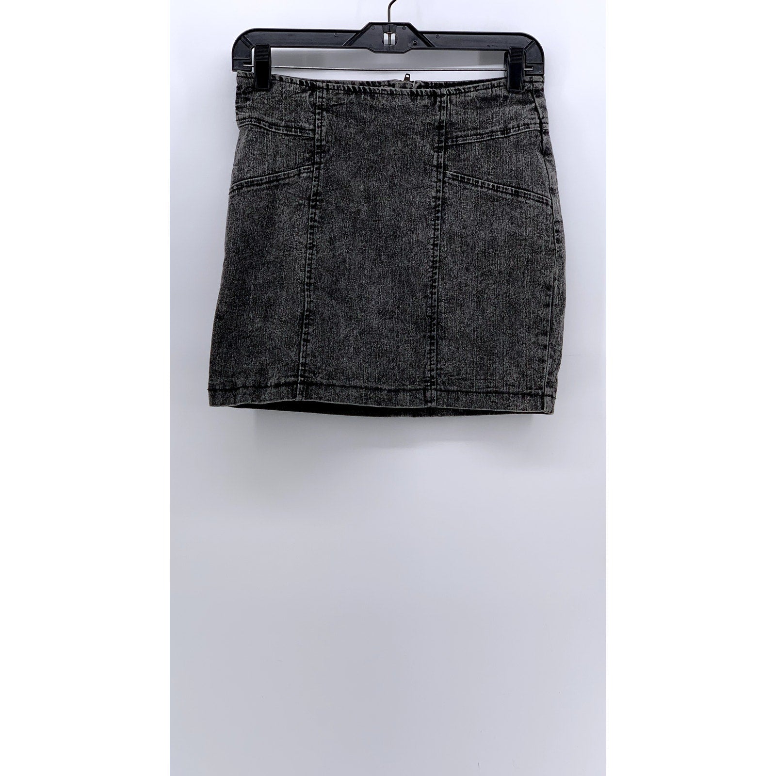 NOLLIE Women's Black Acid Wash Denim y2k Punk Goth Skater Mini Skirt SZ M