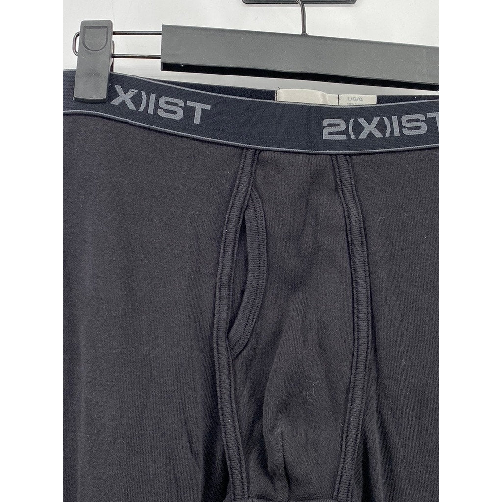 2(X)IST Men's Black Elastic Waist Logo Fitted Long John Under Layer Pant SZ L