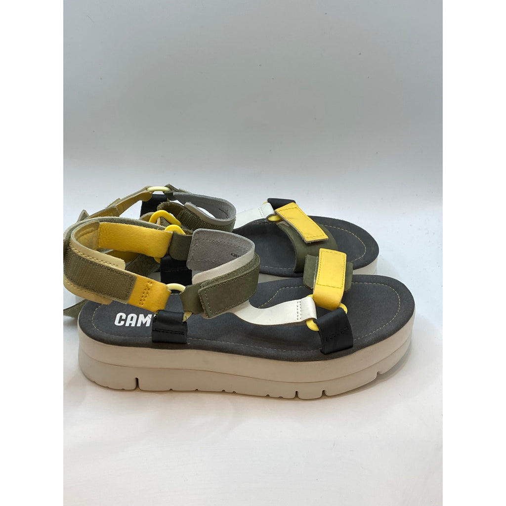 CAMPER Women's Yellow Leather Oruga Up Platform Wedge Sandals SZ 39(US8.5)