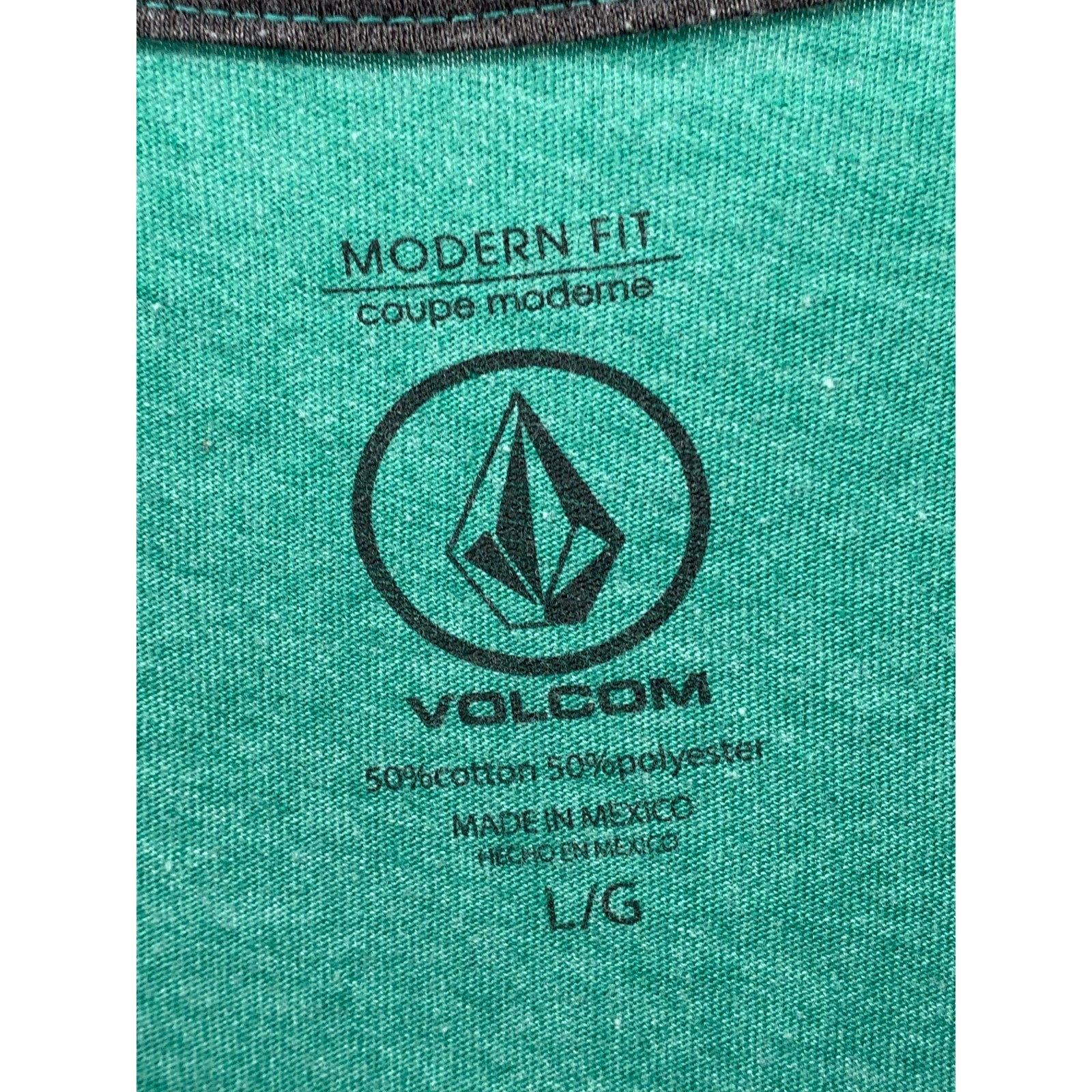 VOLCOM Men's Green Interference Crewneck Short Sleeve Modern Fit T-Shirt SZ L