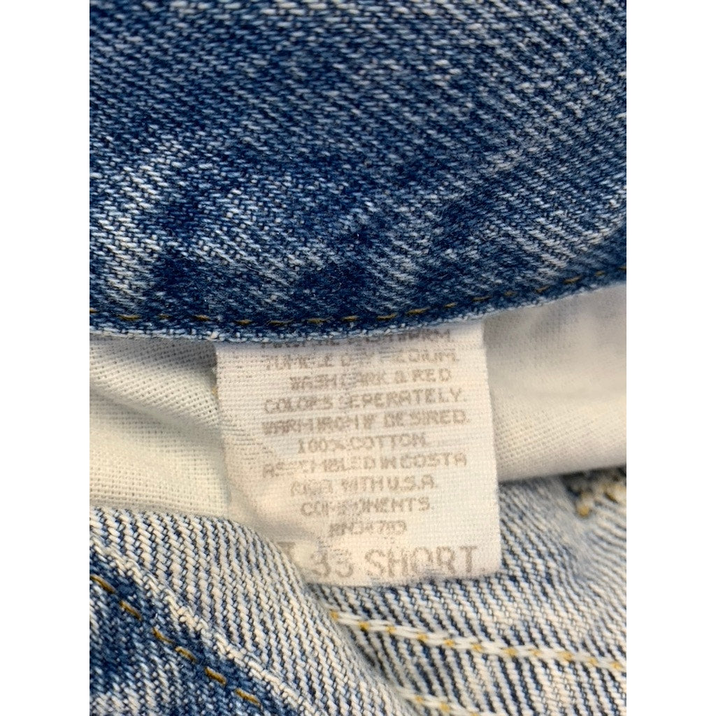 LEE Women's Blue Denim Vintage Distressed Cut-Off Shorts SZ 33