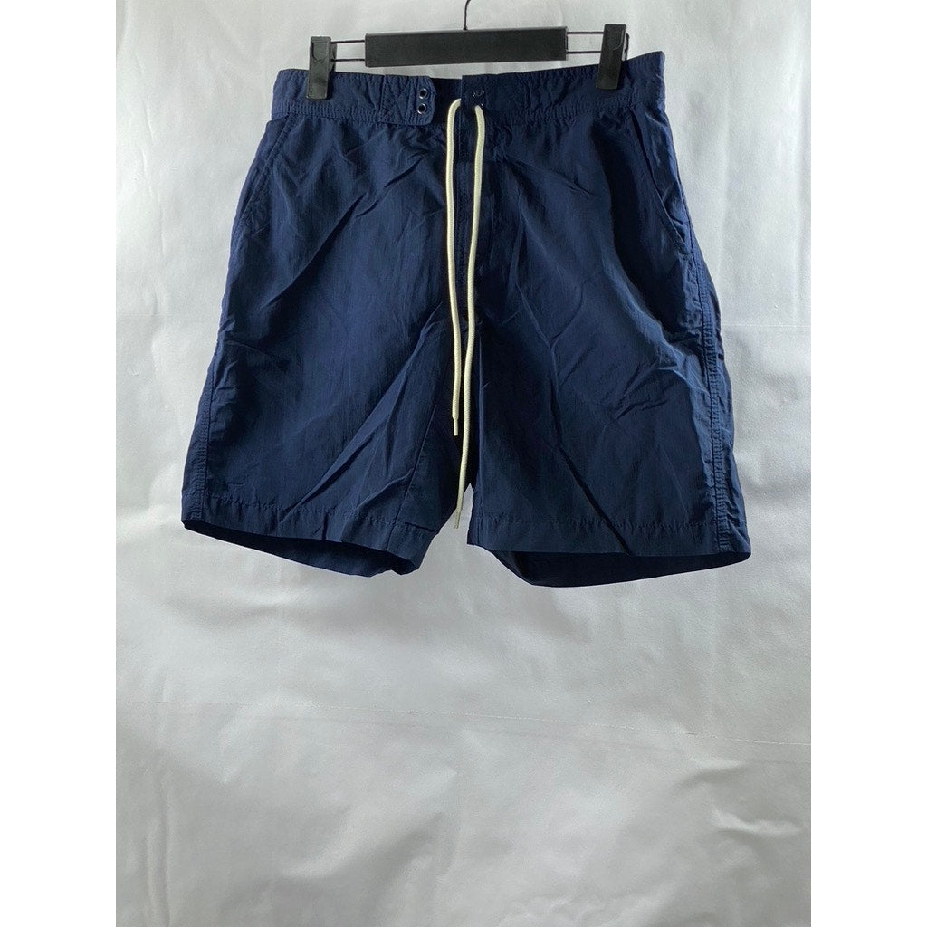 UNIQLO Boy's Navy Blue Lined Drawstring Waist Swim Trunks SZ M