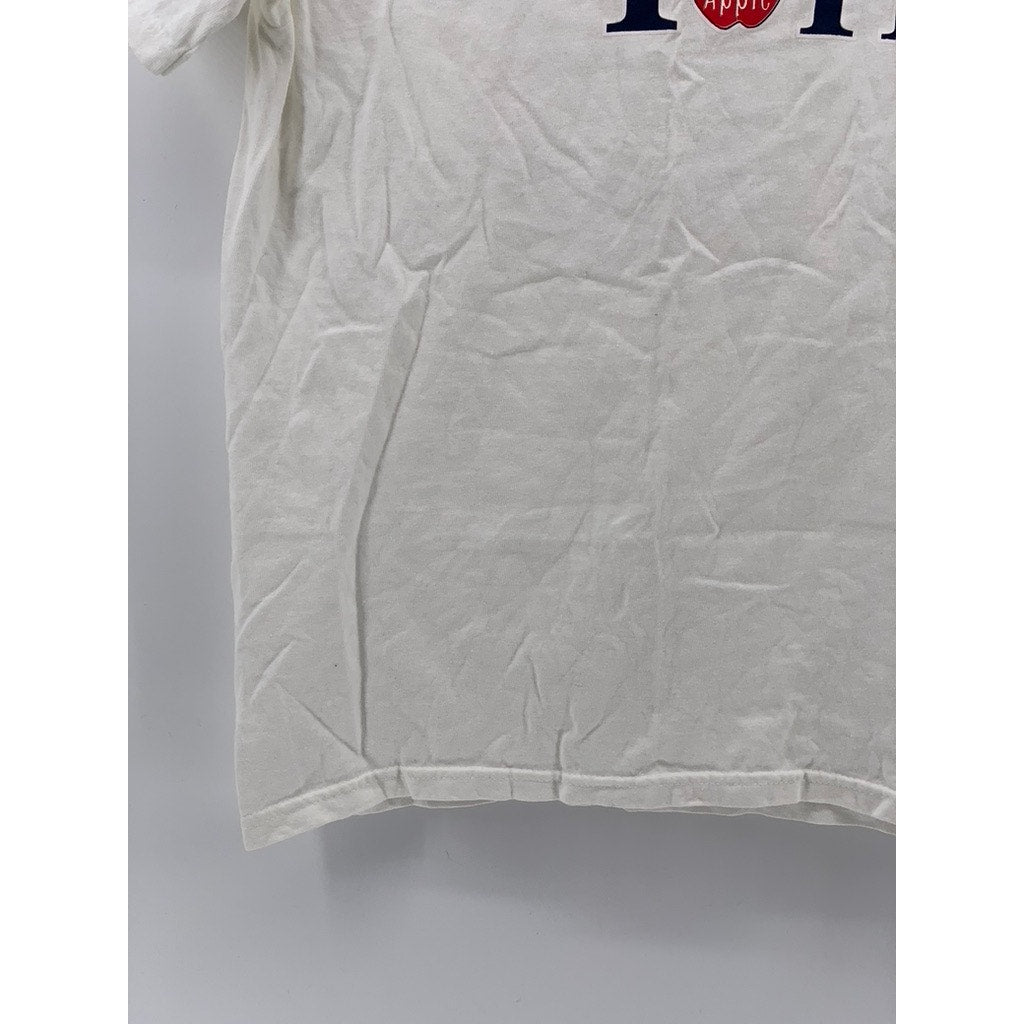 FRUIT OF THE LOOM Men's White New York Logo Crewneck Short Sleeve T-Shirt SZ M