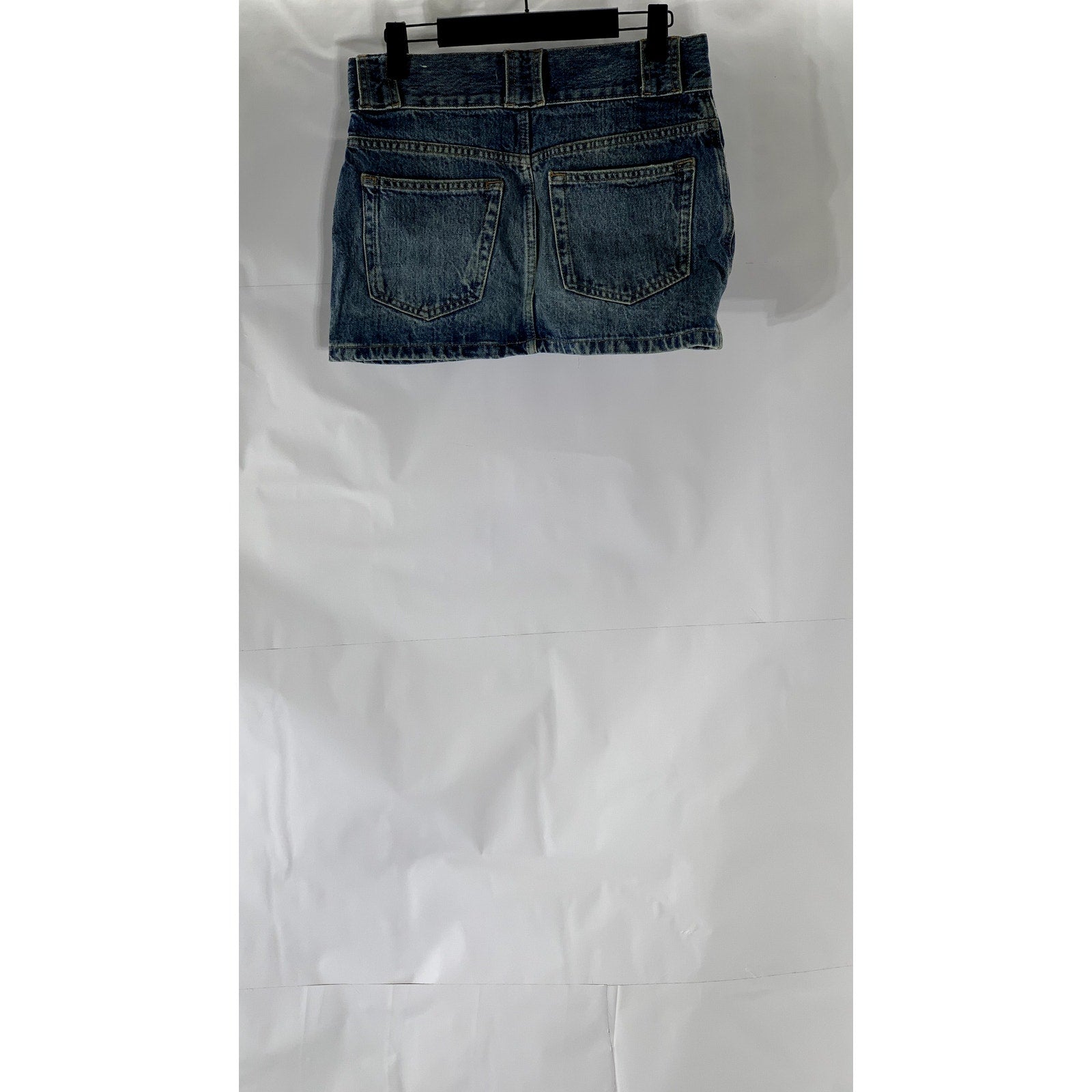 PULL&BEAR Women's Dark Blue Distressed Denim Mini Skirt SZ 0