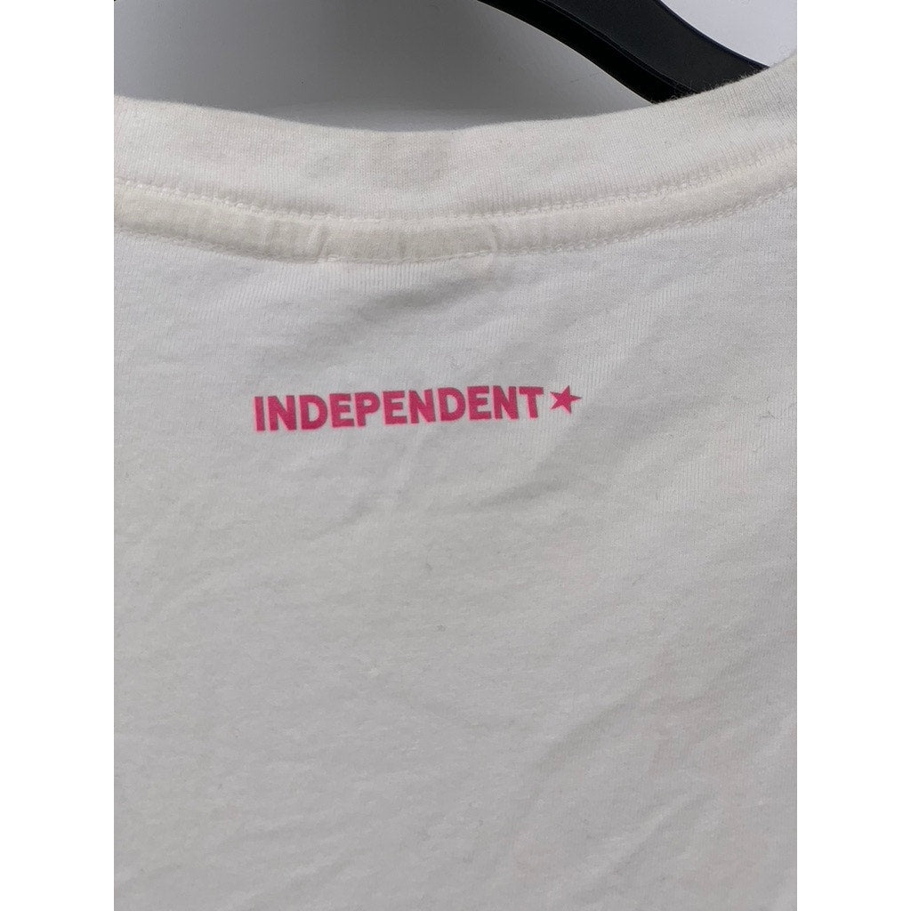 STEDMAN COLLECTION Men's White-Pink Crewneck Short Sleeve Casual T-Shirt SZ S