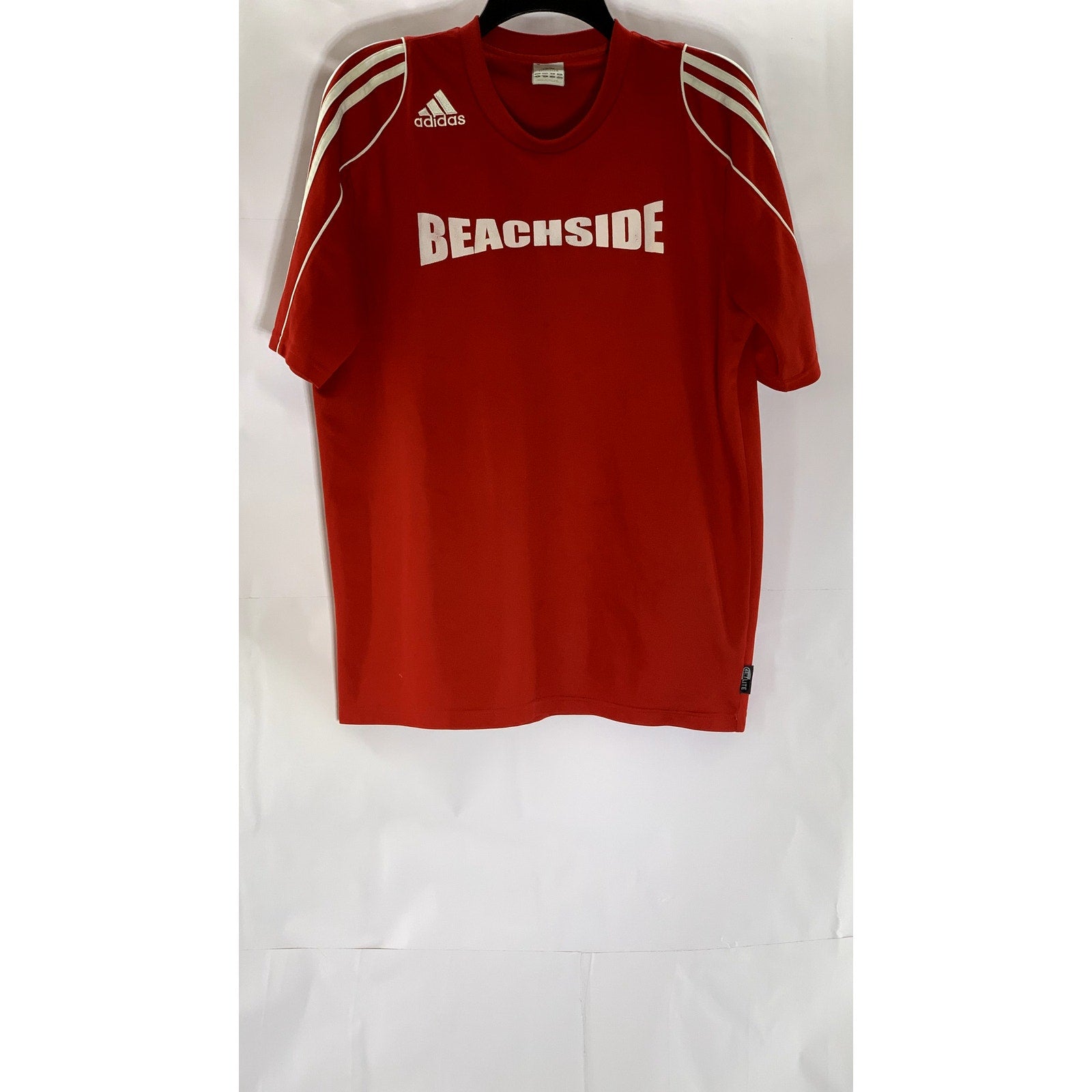 ADIDAS Men's Red-White Three-Stripe Short Sleeve Custom-Made Crewneck Jersey SZM