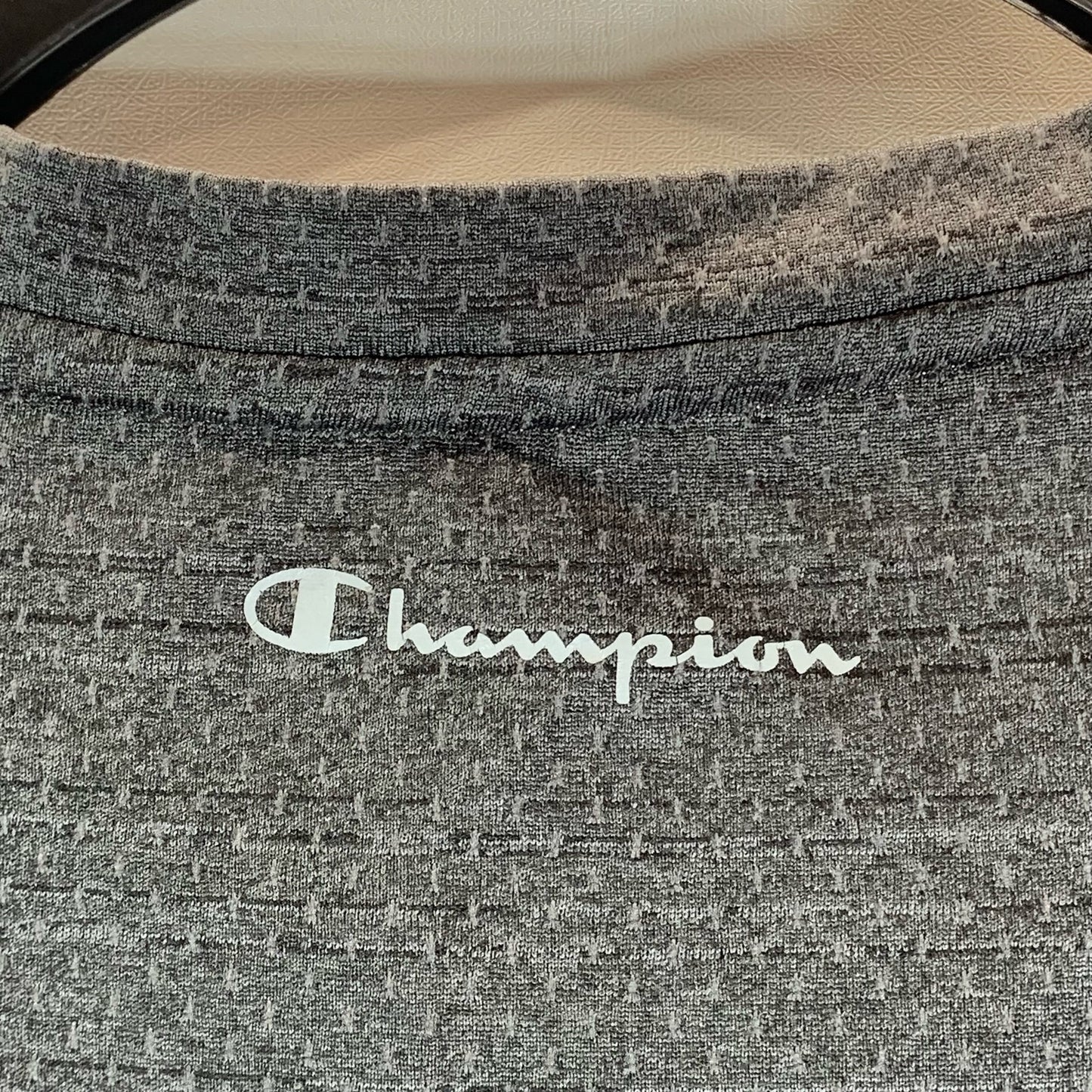 CHAMPION Men's Charcoal Graphic Script Double Dry Performance T-Shirt SZ M