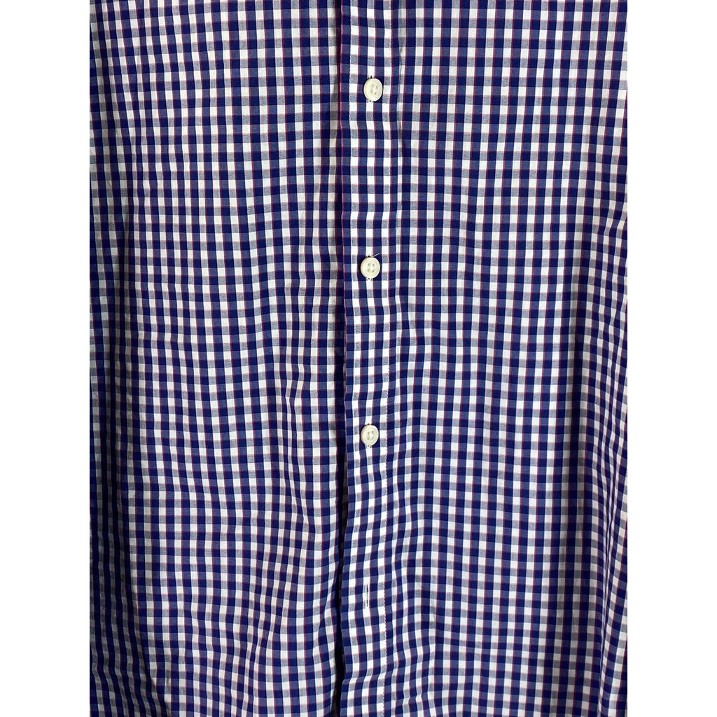 J. CREW Men's Blue Gingham Slim-Fit Performance Button-Up Long-Sleeve Shirt SZXL