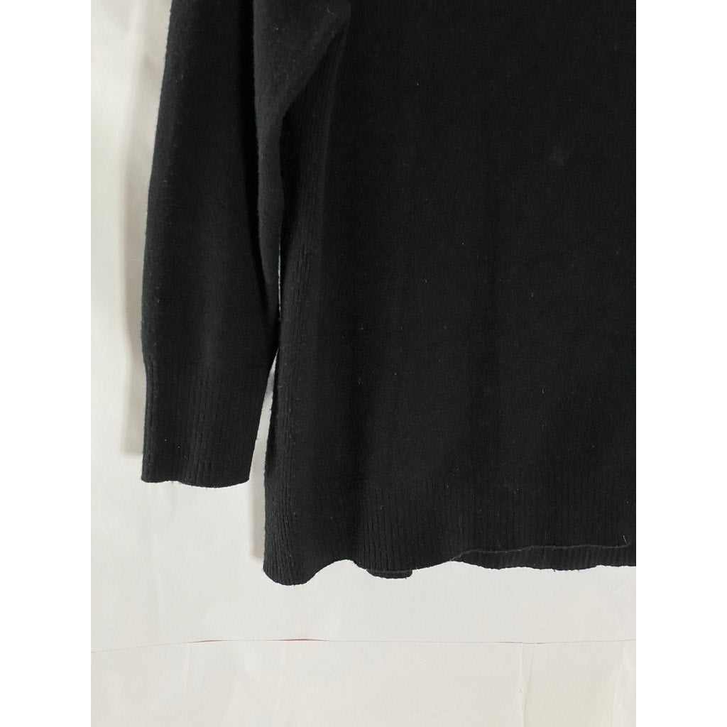 VINCE. Women's Black Solid Wool-Cashmere Boatneck Pullover Sweater SZ L
