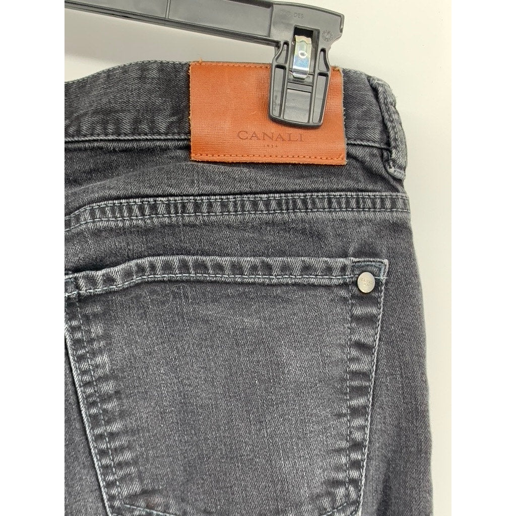 CANALI Men's Washed Black Regular-Fit Straight-Leg Five Pocket Jeans SZ 50(US34)