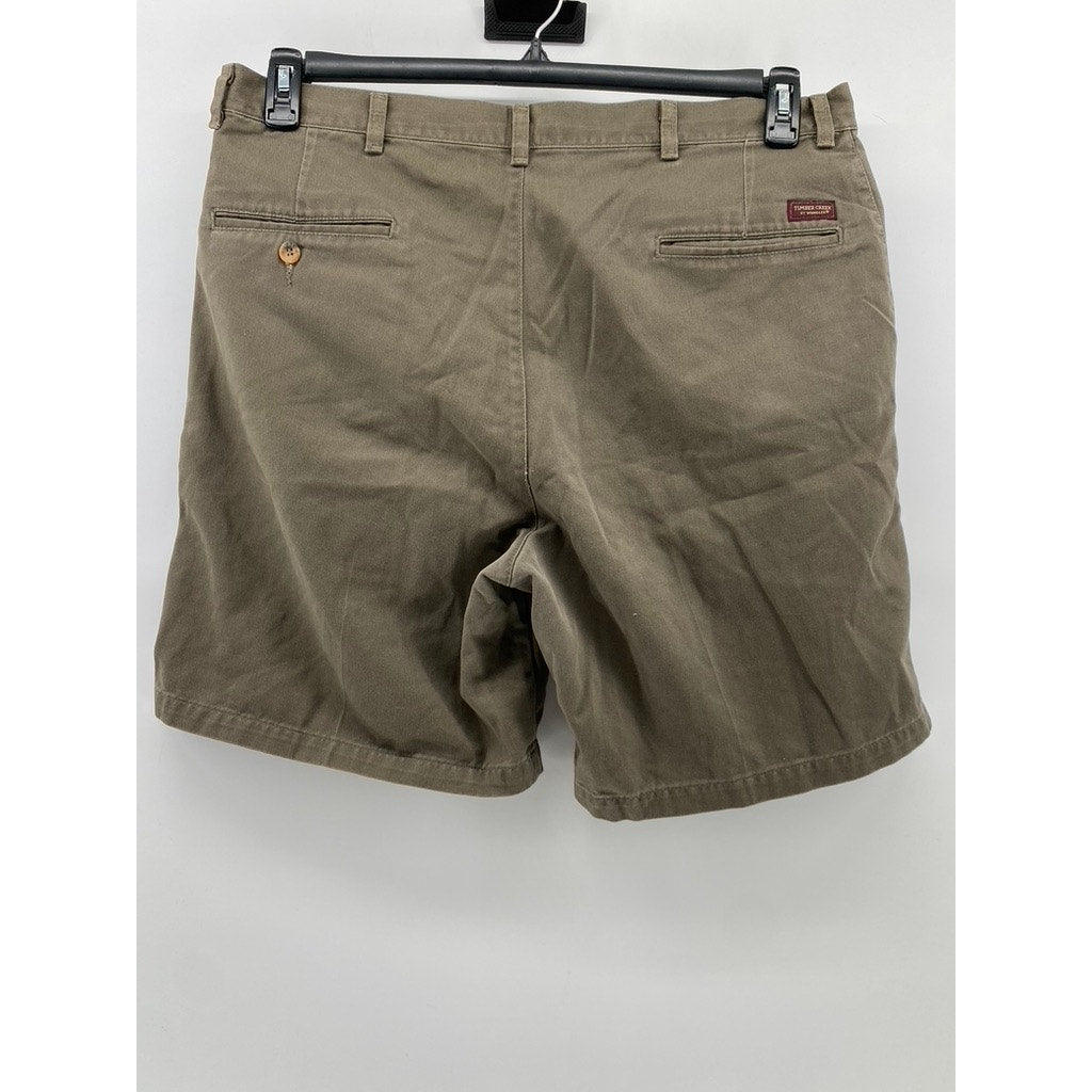 TIMBER CREEK BY WRANGLER Men's Vintage Tan Regular-Fit Pleated Shorts SZ 38