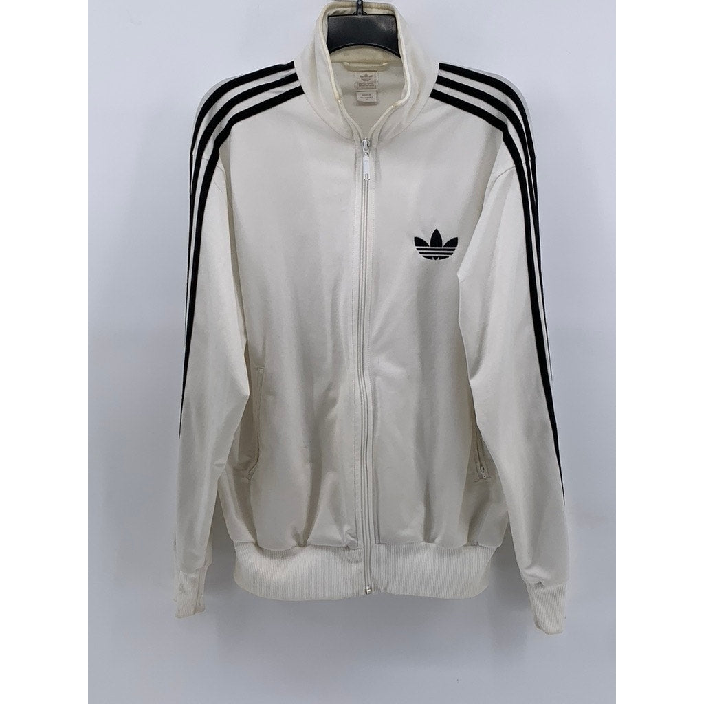 ADIDAS Men's Vintage 90's White-Black Tri-Stripe Adi Firebird Track Jacket SZ M