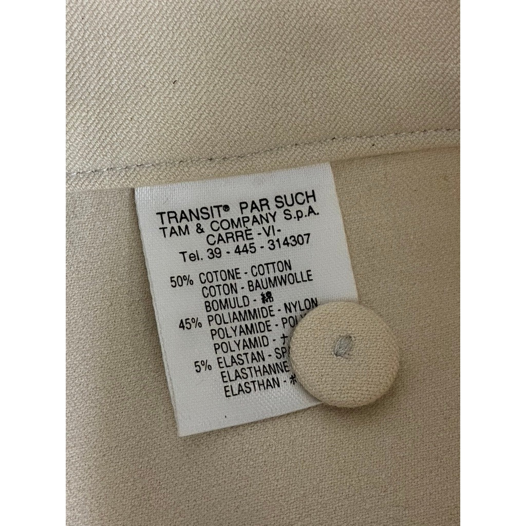 TRANSIT PAR SUCH Women's Beige Slim-Leg Cotton-Blend Dress Pant SZ 3(M)